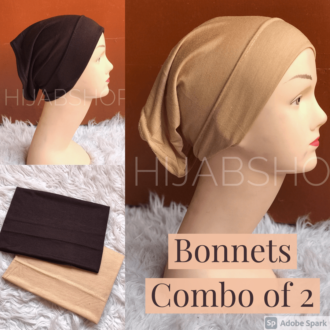 Combo of 2 - Nude bonnets