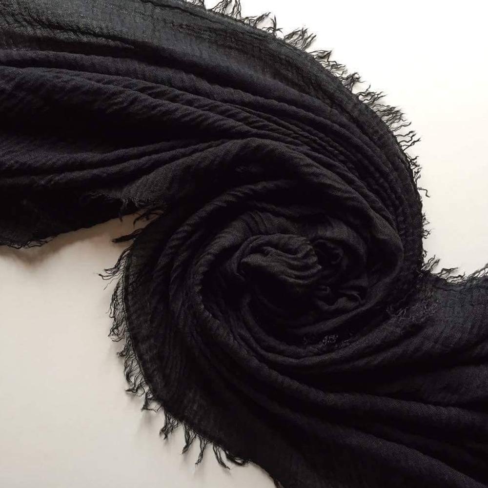 Black Crimp Hijab