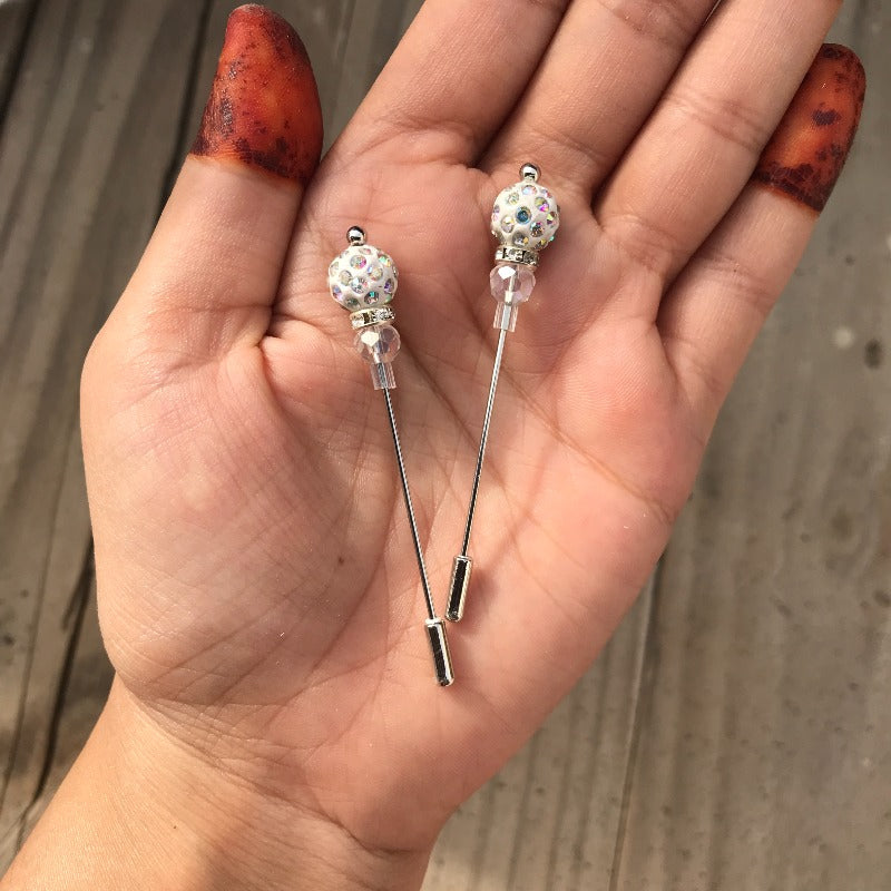 White Stone Pins