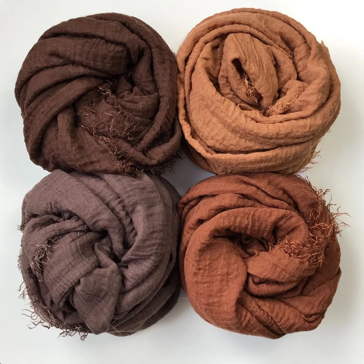 Crimps Bundle – Pack of 4 (Random Colors) Soft Cotton Viscose Hijabs