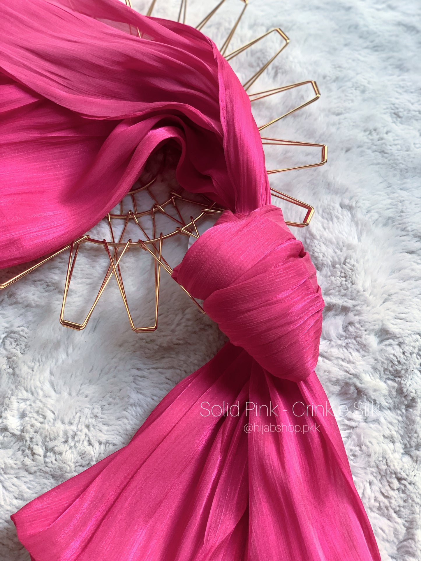 Solid Pink - Crinkle Silk Hijab