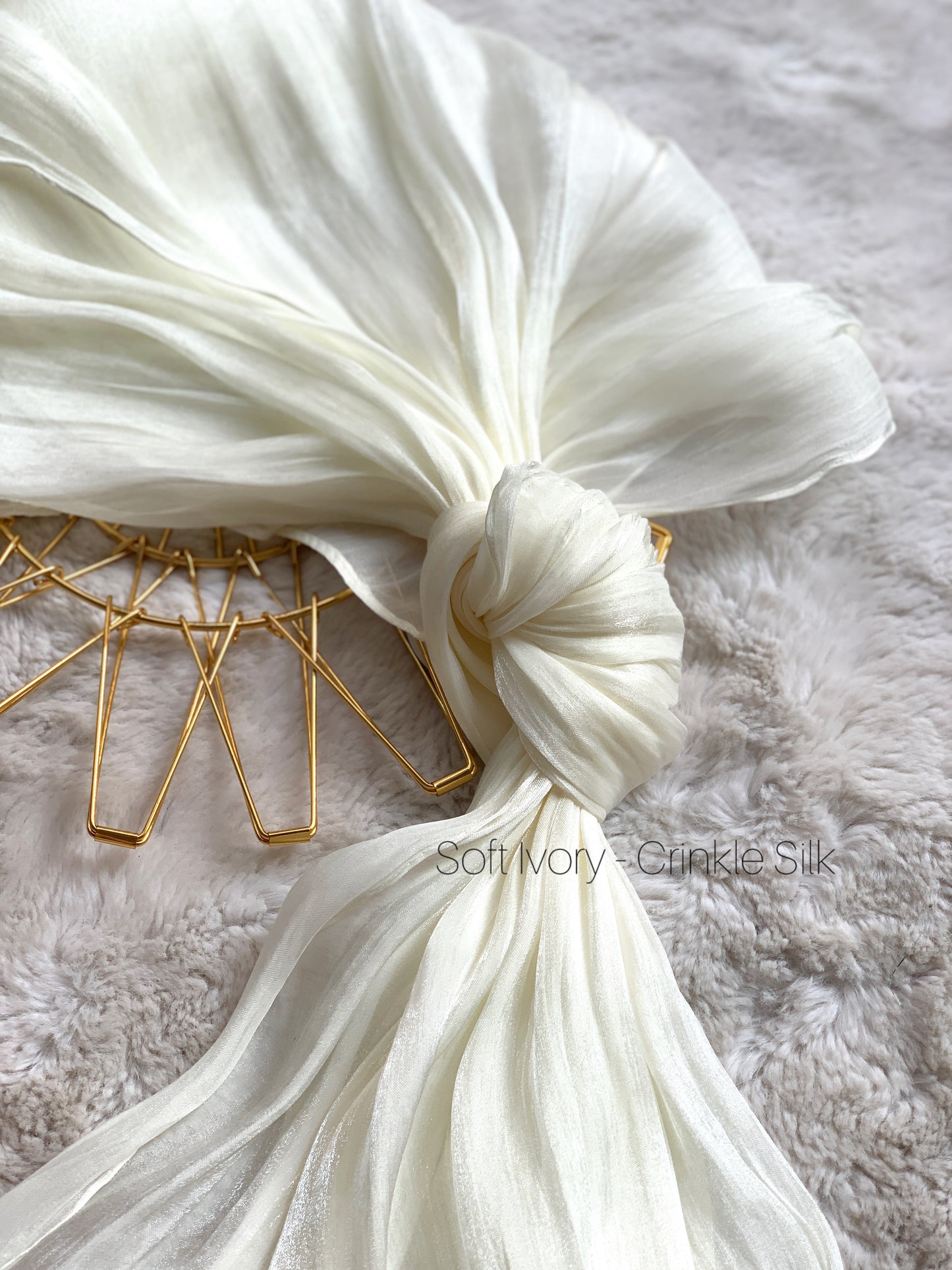 Soft Ivory - Crinkle Silk Hijab