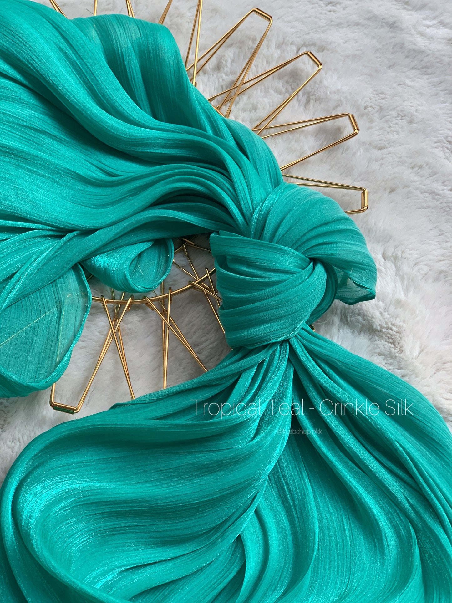 Tropical Teal - Crinkle Silk Hijab