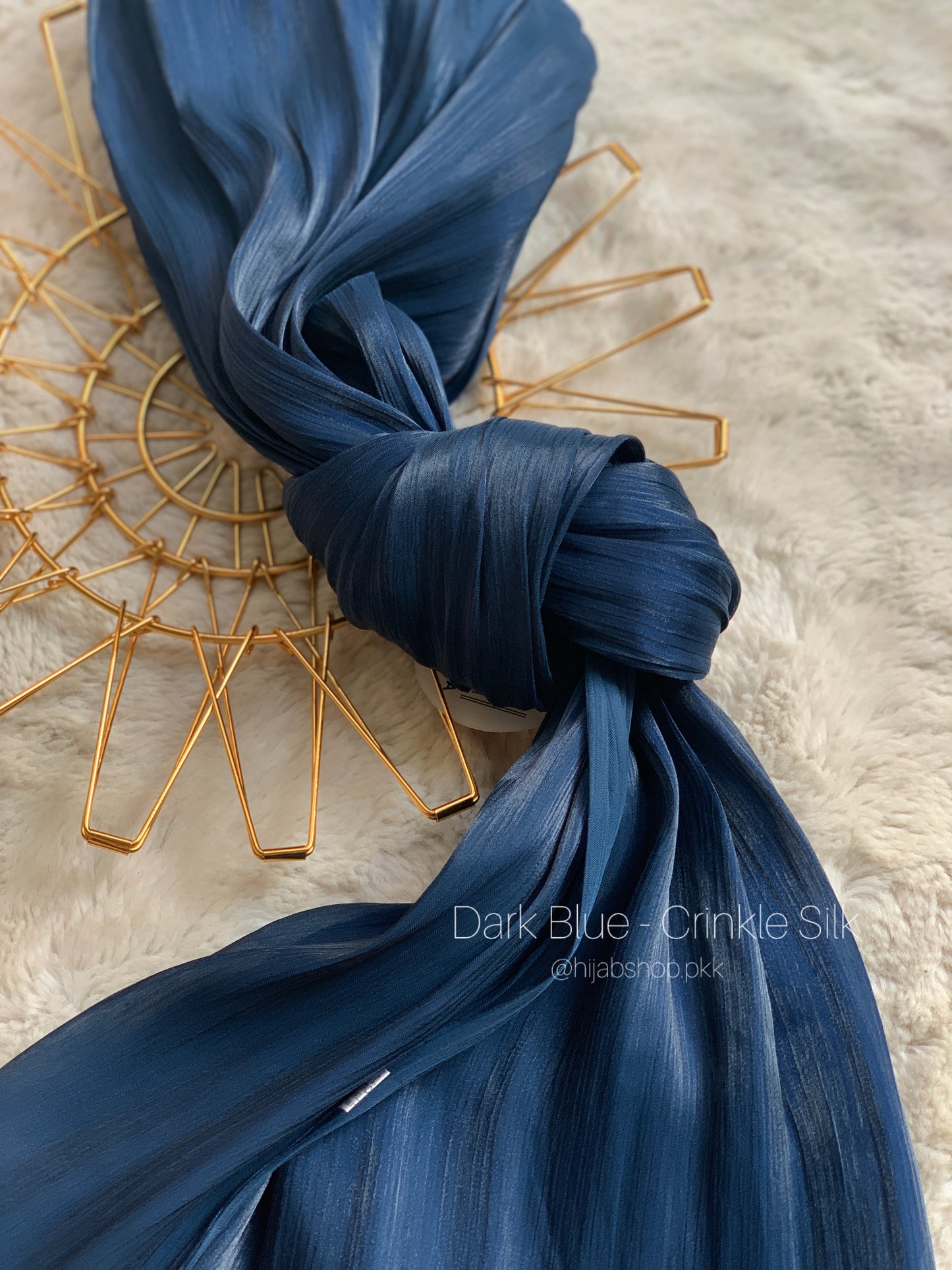Dark Blue - Crinkle Silk Hijab