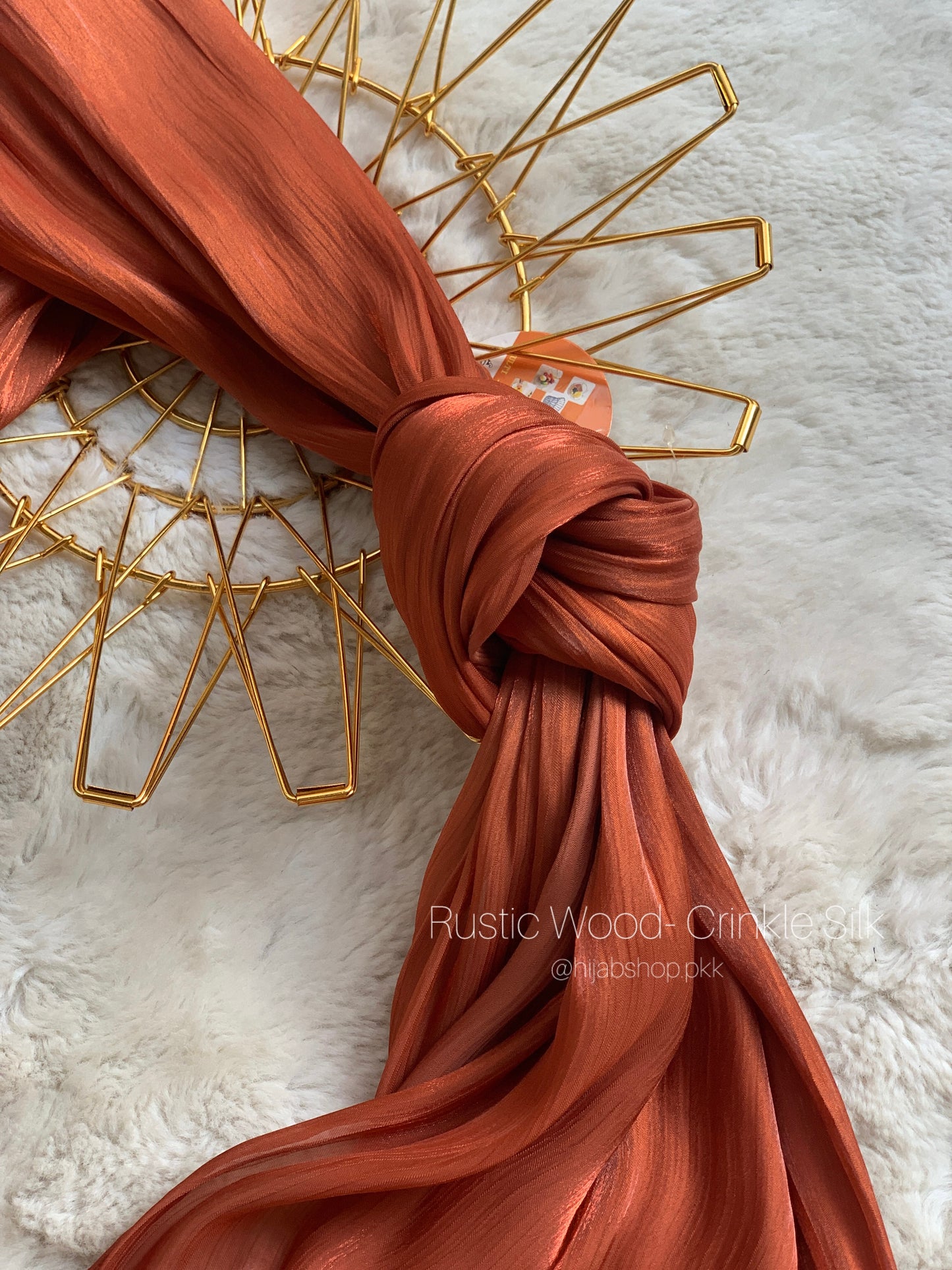Rustic Wood - Crinkle Silk Hijab