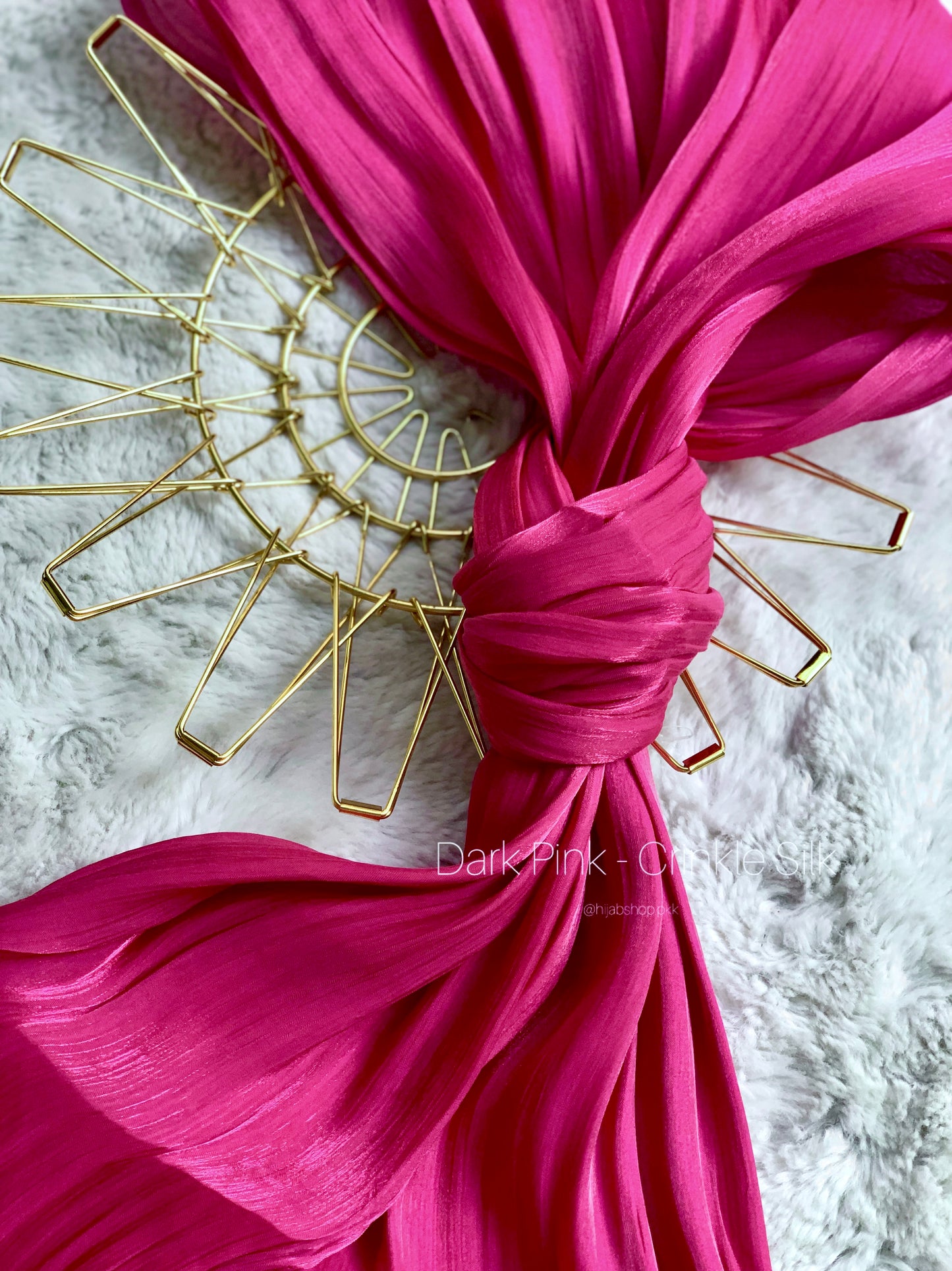 Dark Pink - Crinkle Silk Hijab