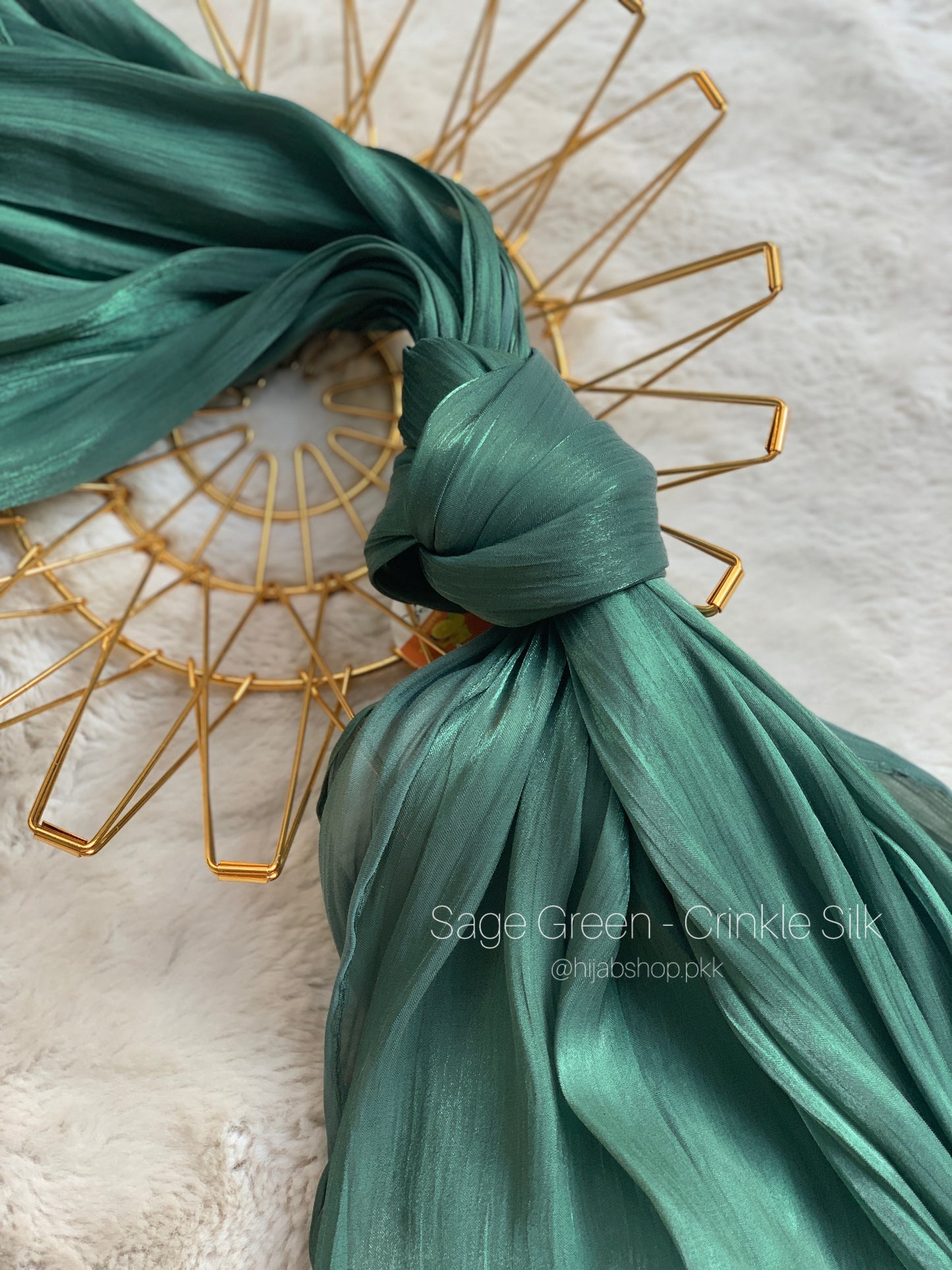 Sage Green - Crinkle Silk Hijab