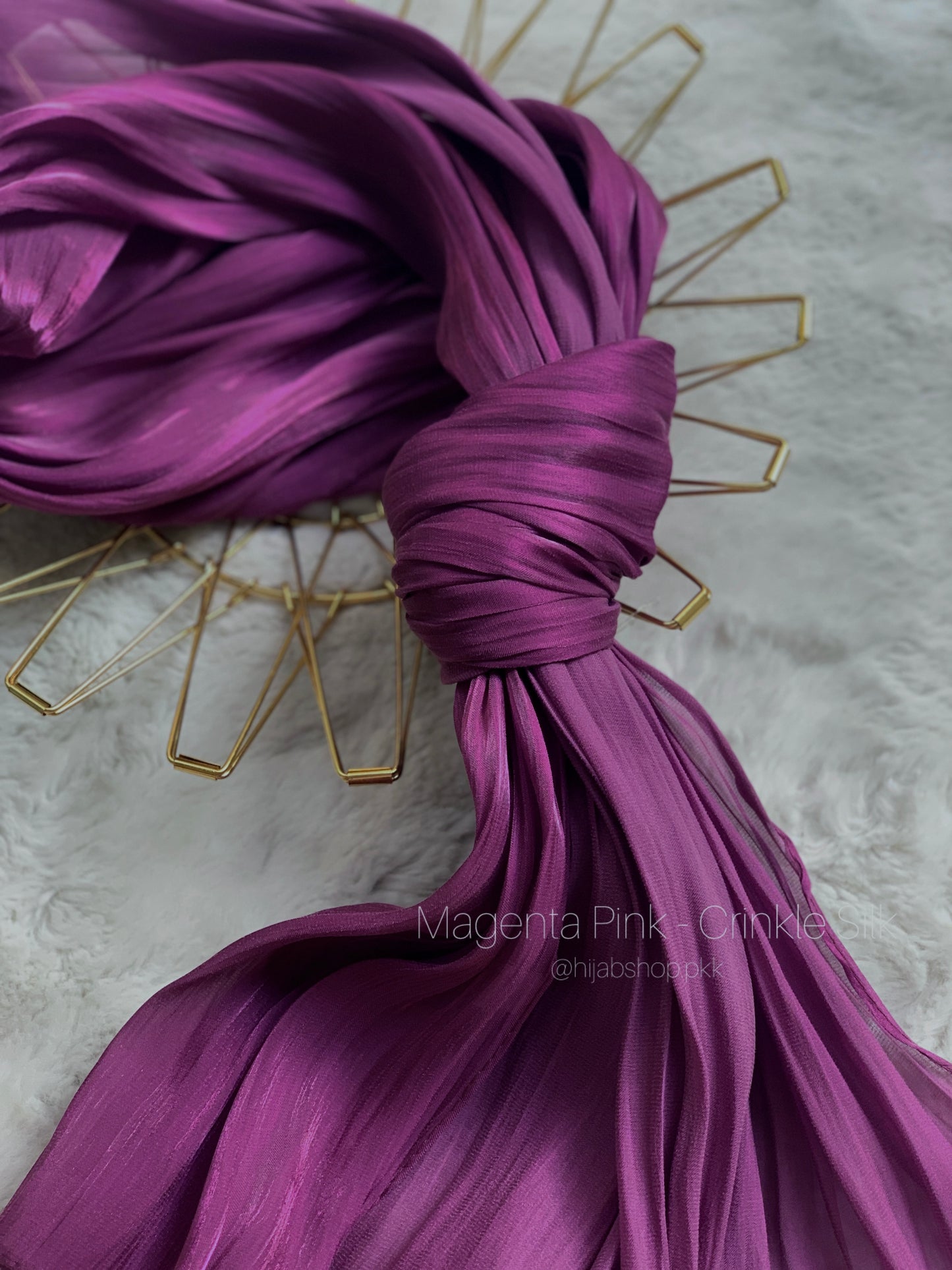 Magenta Pink - Crinkle Silk Hijab