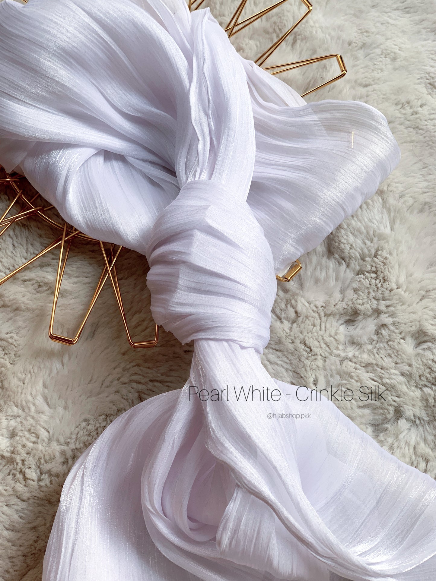 Pearl White - Crinkle Silk Hijab