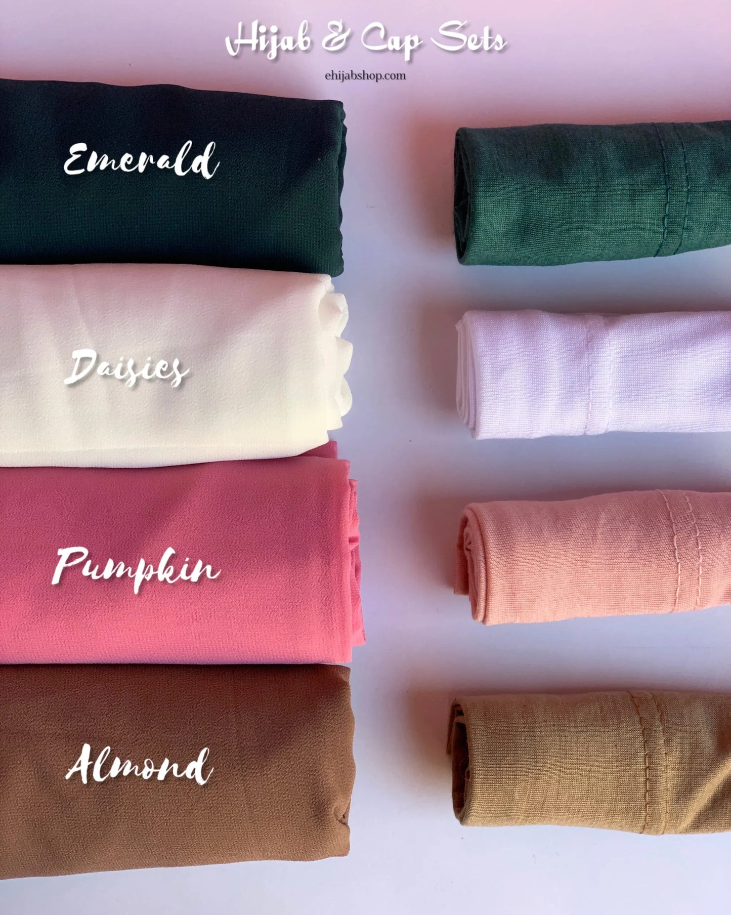 Matching Hijab & Cap Set – Lightweight Georgette Fabric
