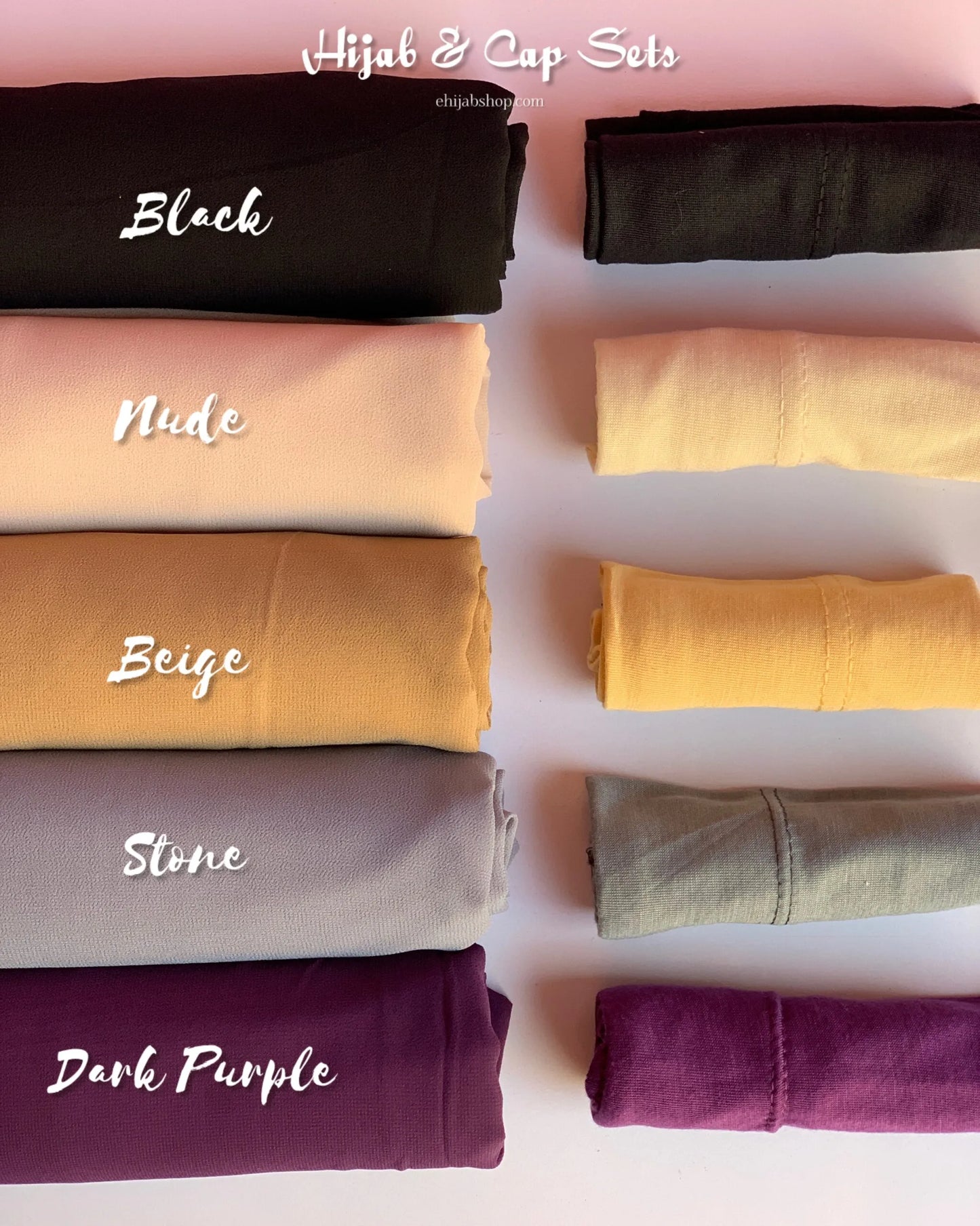 Matching Hijab & Cap Set – Lightweight Georgette Fabric