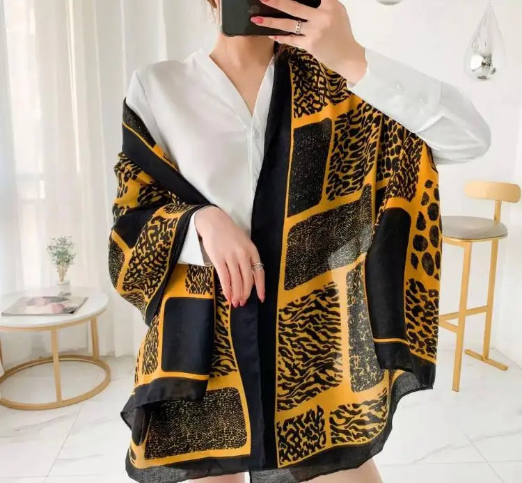 Leopard Honey Print – Cashmere Shawl