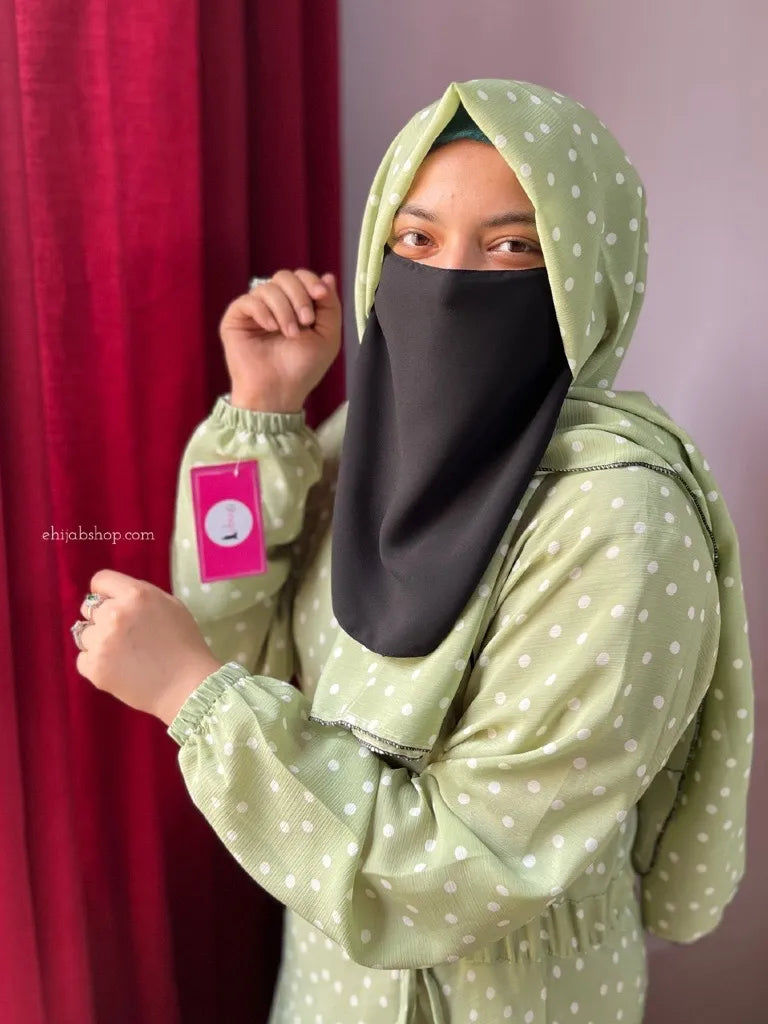 Black Half Niqab – Elastic