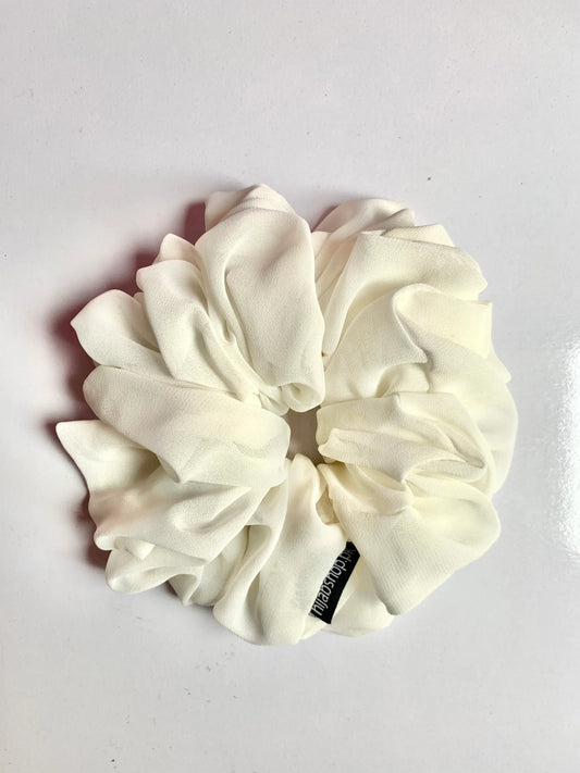 XL Silk Scrunchy – White