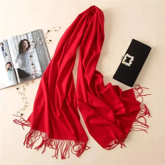 Red – Plain Pashmina