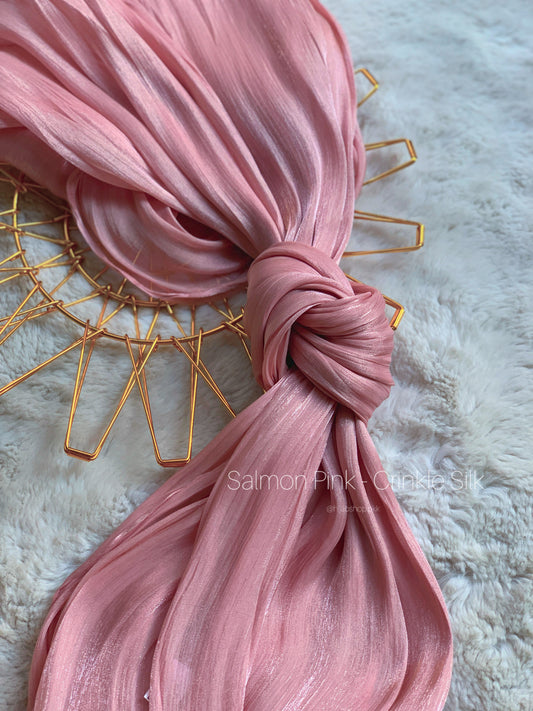 Salmon Pink - Crinkle Silk Hijab