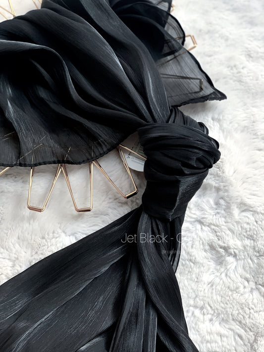 Black - Crinkle Silk Hijab