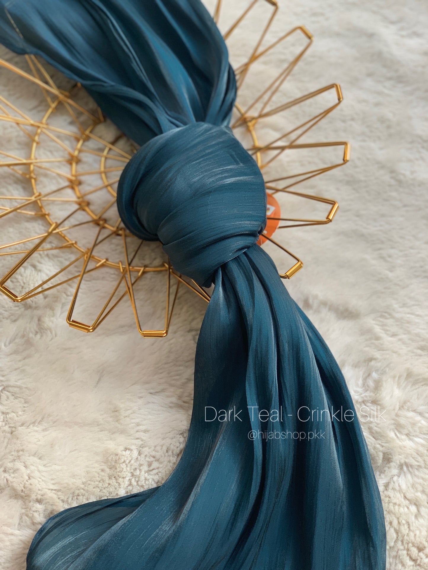 Dark Teal - Crinkle Silk Hijab