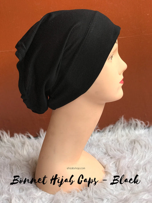 Bonnet Hijab Cap Black