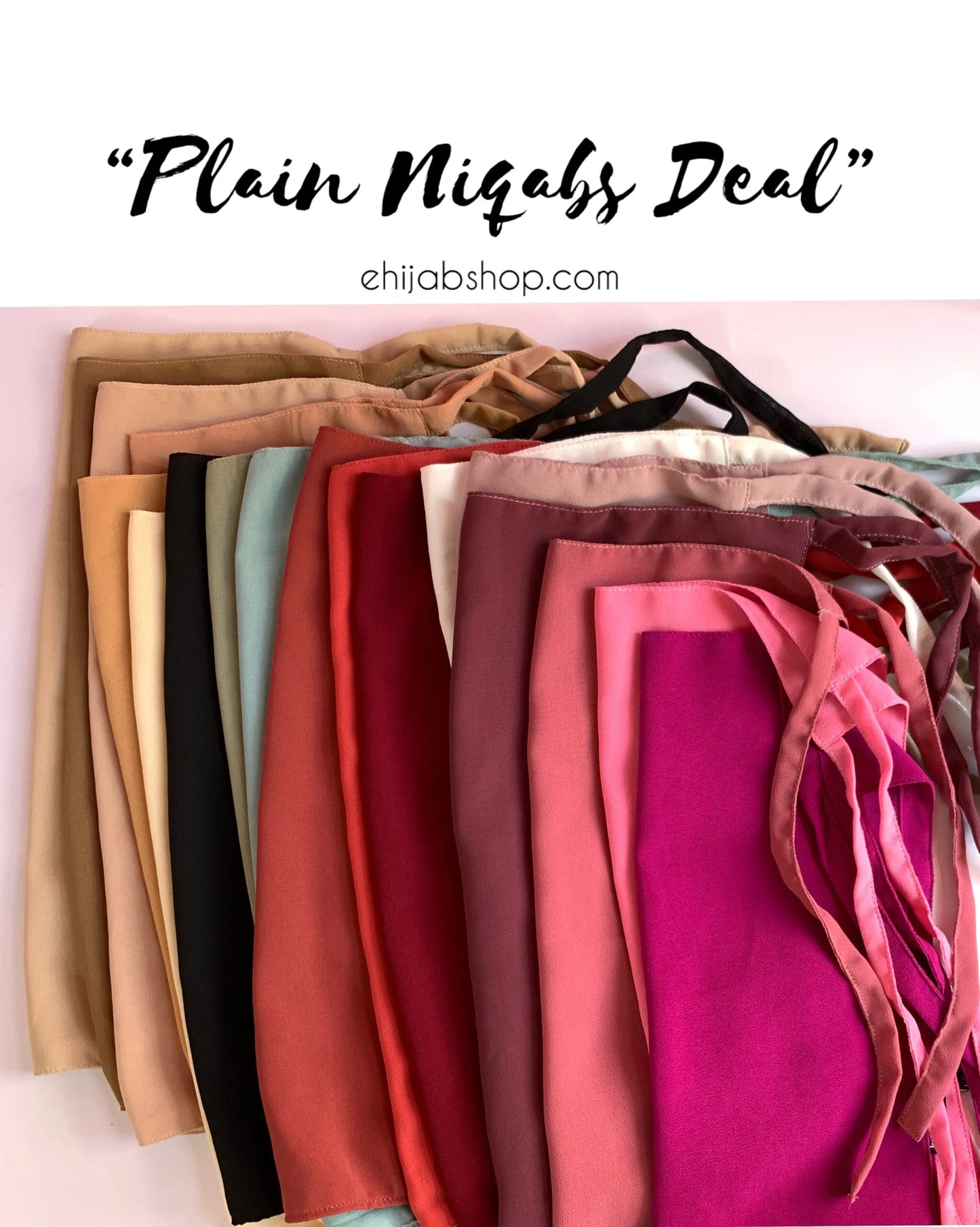 Plain Niqab Deal – Pack of 5 (Random Colors)