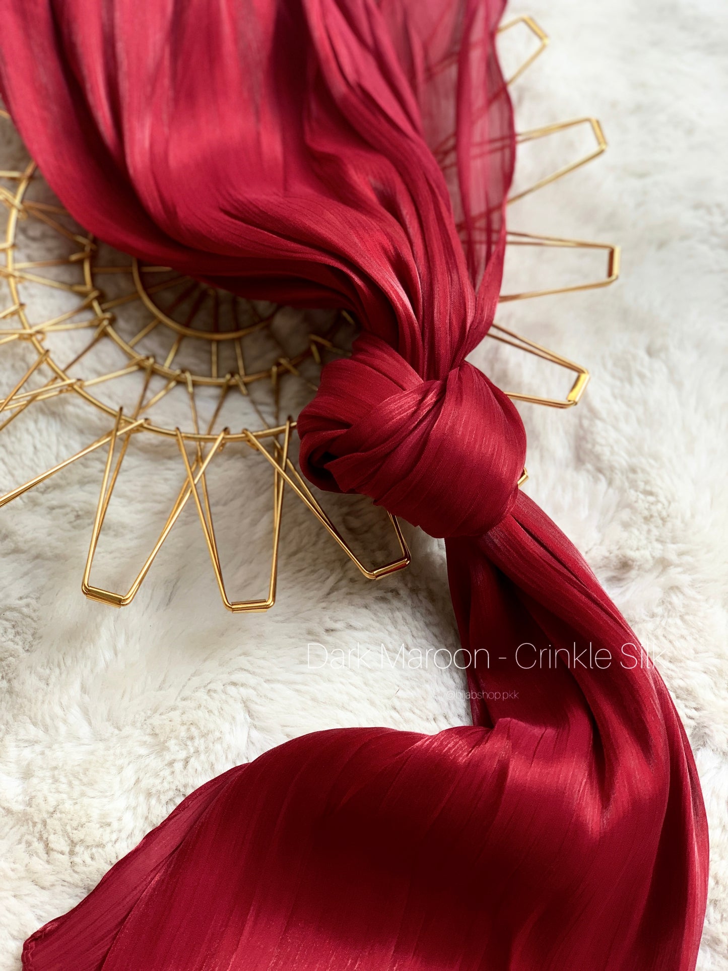 Dark Maroon - Crinkle Silk Hijab